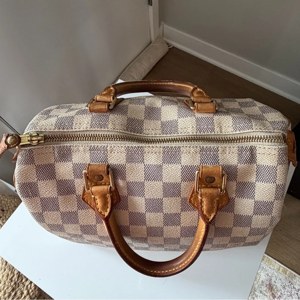 Louis Vuitton Speedy 25 Damier Azur Satchel Lock & Key - Picture 11 of 16